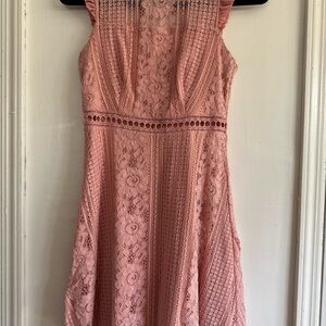 Elegant Pink Lace Dress